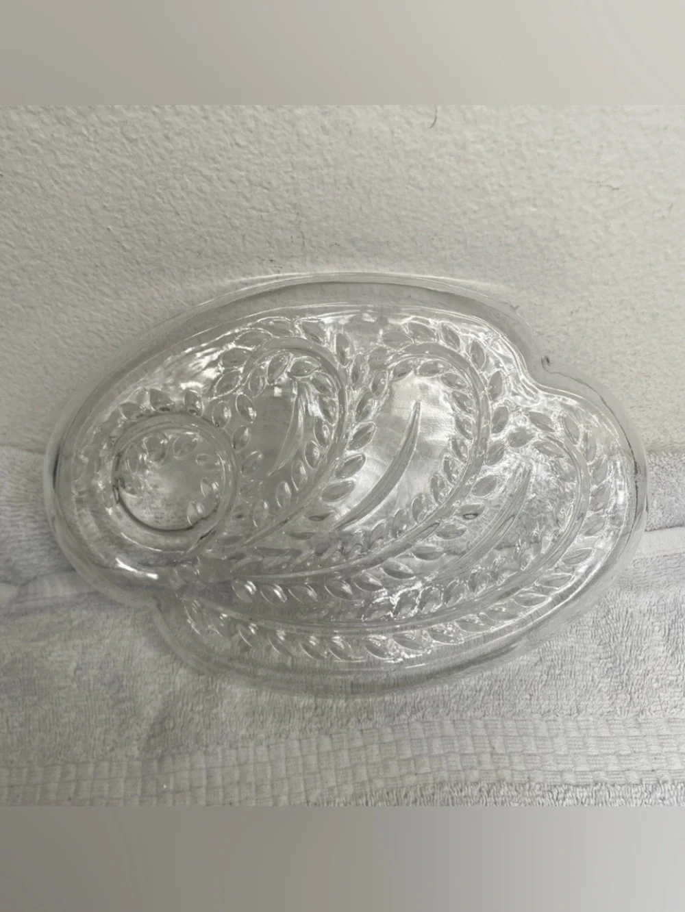 Pier 1 Imports Clear Paisley Sheer Glass Round Plate Set of 2 Bohemian Farmhouse